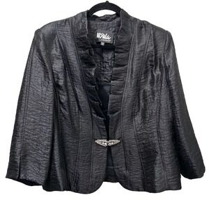 Ursula of Switzerland Rhinestone Trim Evening Jacket Black Size 14‎